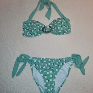 Victoria's Secret NWOT Seafoam Green Polka Dot 2 piece Bikini